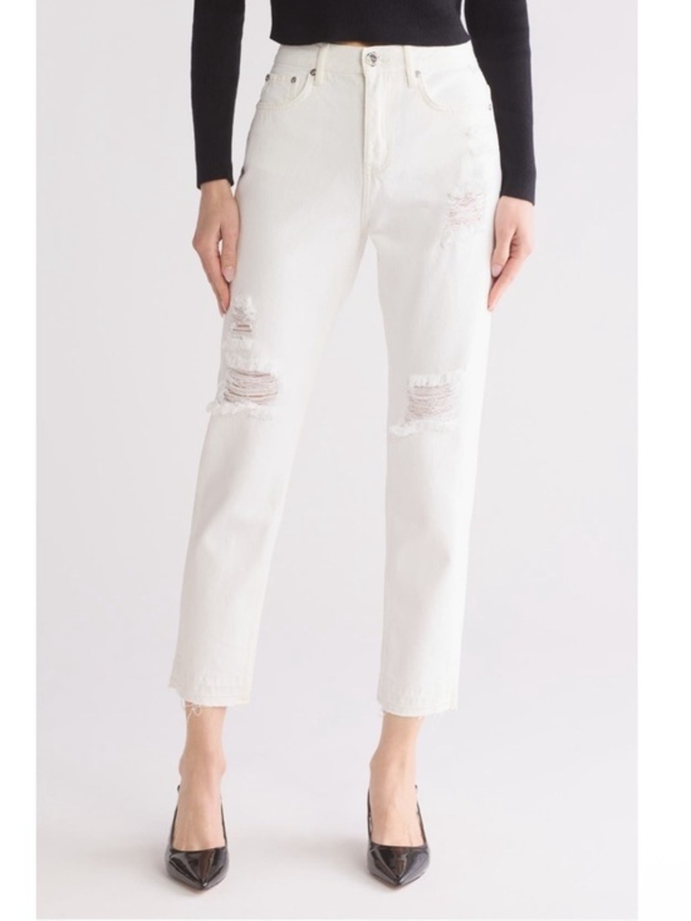 Rebecca Minkoff Florence
Ankle Crop Distressed Jeans